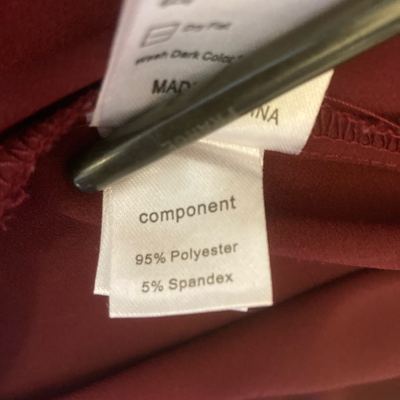 Burgundy flutter sleeve blouse with lace detail - Picture 10 of 16